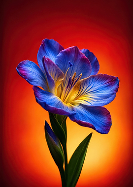 Vibrant Blue and Yellow Flower