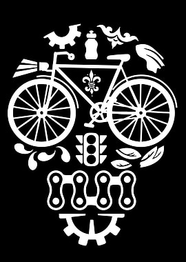 Bicycle Skull Art