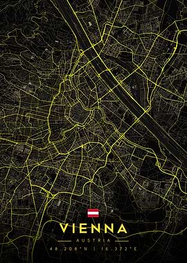 Vienna City Map Obsidian Gold City Map