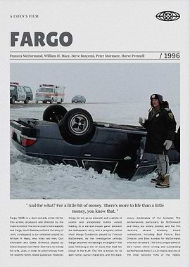 Fargo Movie Poster with Overturned Car