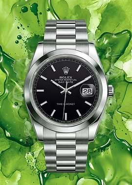 Rolex Day-Date Watch with Black Dial