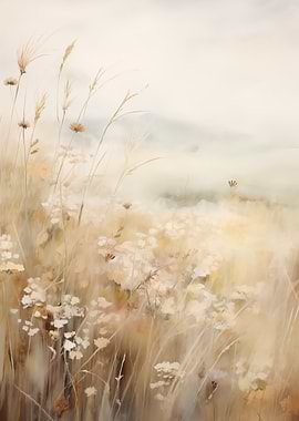 Soft Meadow with Wildflowers