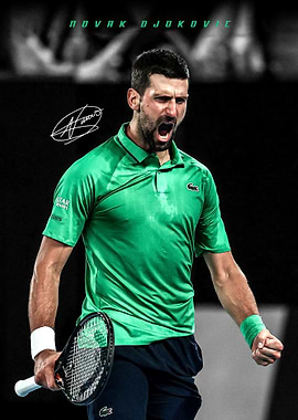 Novak Djokovic Tennis Celebration