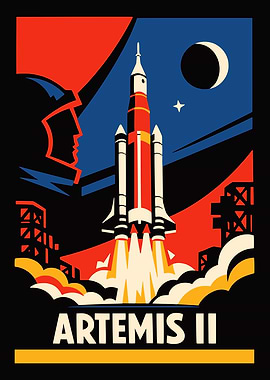 Artemis II Rocket Launch Poster