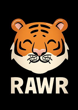 Cute Tiger Face RAWR Kids Kawaii Tiger