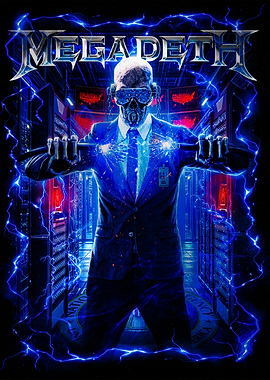 Megadeth Skeleton in Suit with Lightning