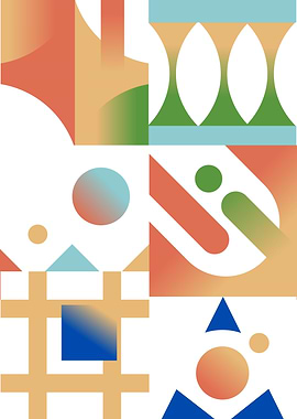 Abstract Geometric Shapes with Gradients