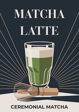Matcha Latte with Whisk