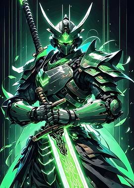 Cyberpunk Samurai Warrior