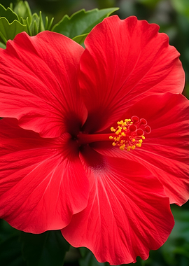Vibrant Red Hibiscus Flower
