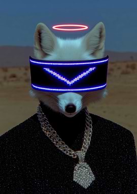 Fox with VR Goggles and Gold Chain