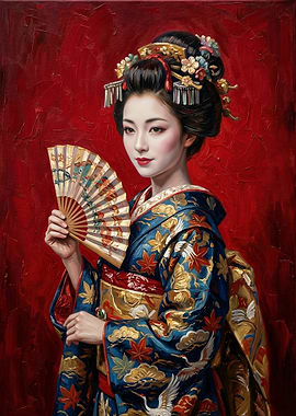Geisha with Fan