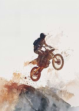 Motocross Rider Mid-Air Jump