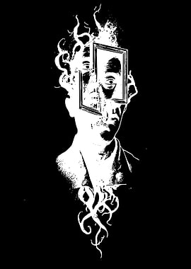 Surreal Portrait with Tentacles and Eyes