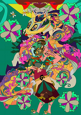 Leaping Dragon and Woman Space.Traveler