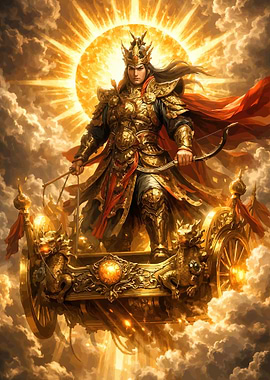 Golden Sun God in Chariot