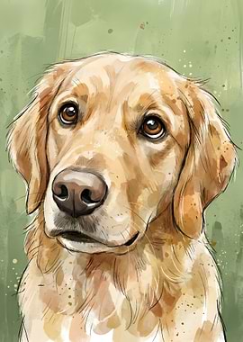Golden Retriever Dog Portrait