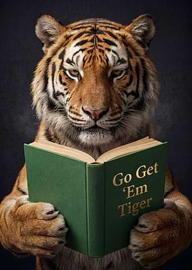 Tiger Reading 'Go Get 'Em Tiger'