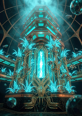 Futuristic Bioluminescent Power Core