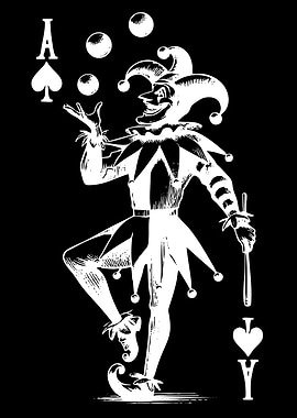 Jester Ace of Spades Card