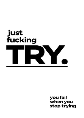 Just Fucking Try Motivational Poster