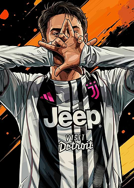Football Player in Juventus Jersey