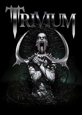 Trivium Band Logo with Demonic Figure
