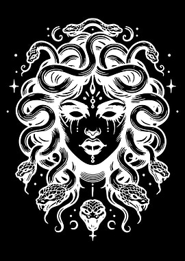 Medusa with Snakes and Stars