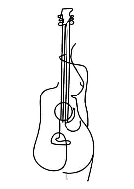 Abstract Guitar and Female Form