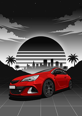 Red Vauxhal Astra GTC