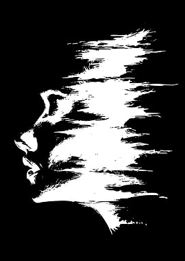 Abstract Face Glitch Art