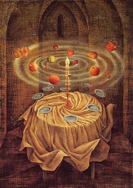 Surreal Still Life with Floating Fruit