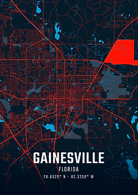 Gainesville Florida City Map
