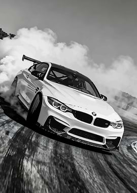 Drifting BMW M4 with Smoke