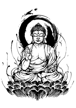 Zen Buddha on Lotus Flower
