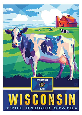 Wisconsin The Badger State Poster