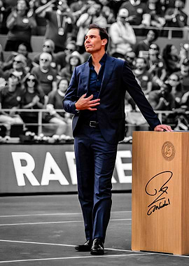 Rafael Nadal in a Suit on Court