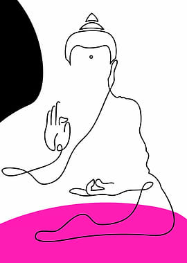 Minimalist Buddha Line Art