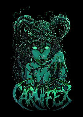 Demonic Woman with Horns and Glowing Eyes