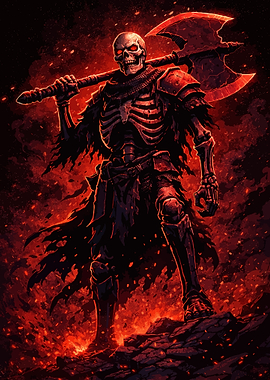 Undead Warrior with Fiery Axe