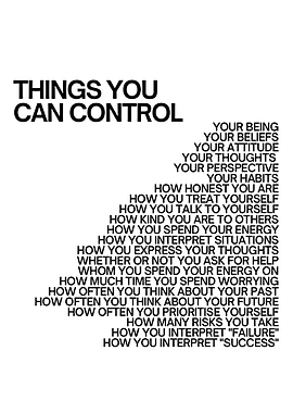 Things You Can Control List
