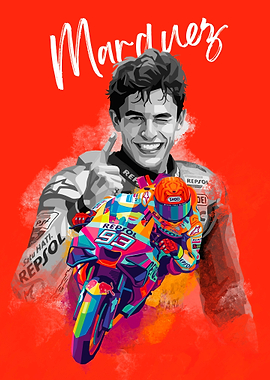 Marc Marquez Pop Art Portrait