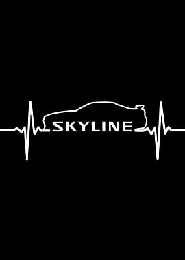 Skyline Car Heartbeat Graphic