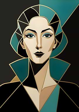 Art Deco Portrait of a Woman