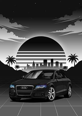 Black Audi A4 2008