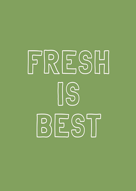 Fresh is Best Modern Green Sage Kitchen Typography