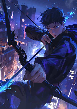 Anime Archer in Neon City