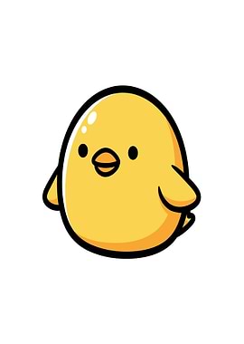 Cute Yellow Chick Illustration