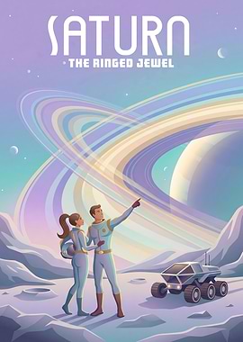 Astronauts admire Saturn's rings