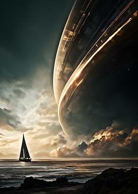 Sailboat and Alien Planet
